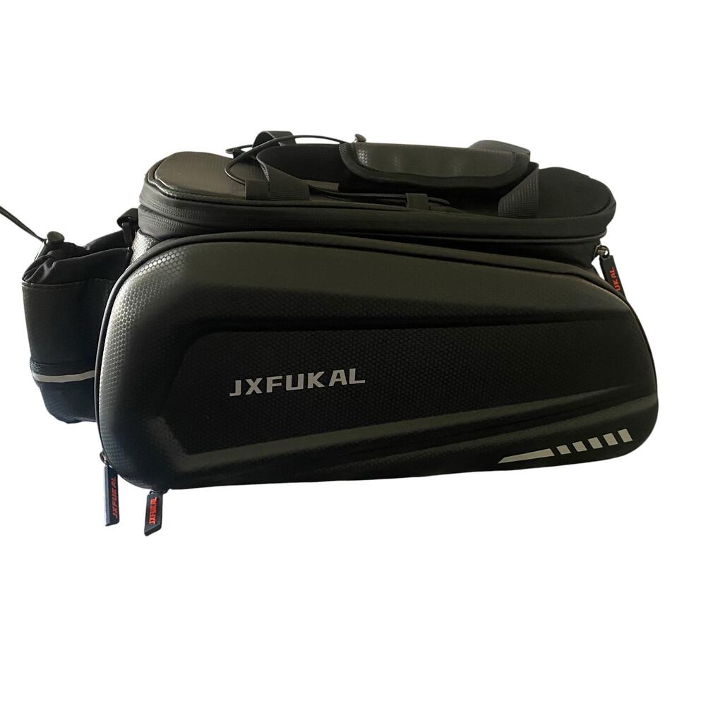 Hard Shell Waterproof Bike Bag for Rear Rack Reflector Rain Cover Shoulder Strap - Picture 2 of 16
